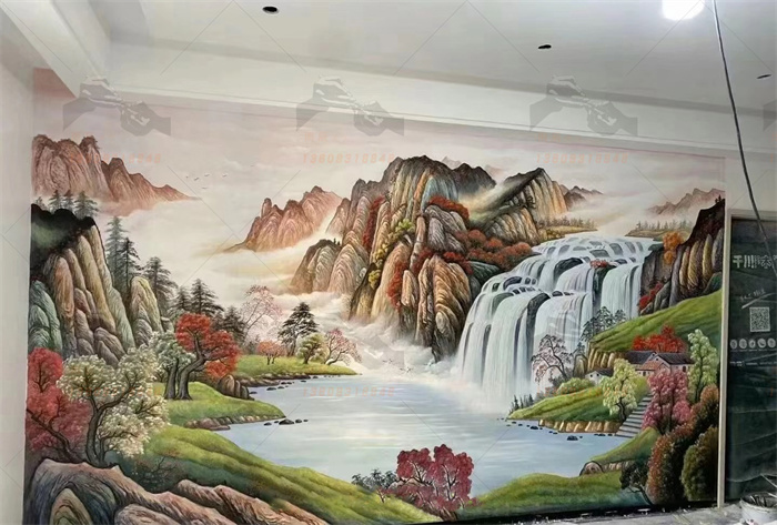 保利领秀山别墅浮雕彩绘